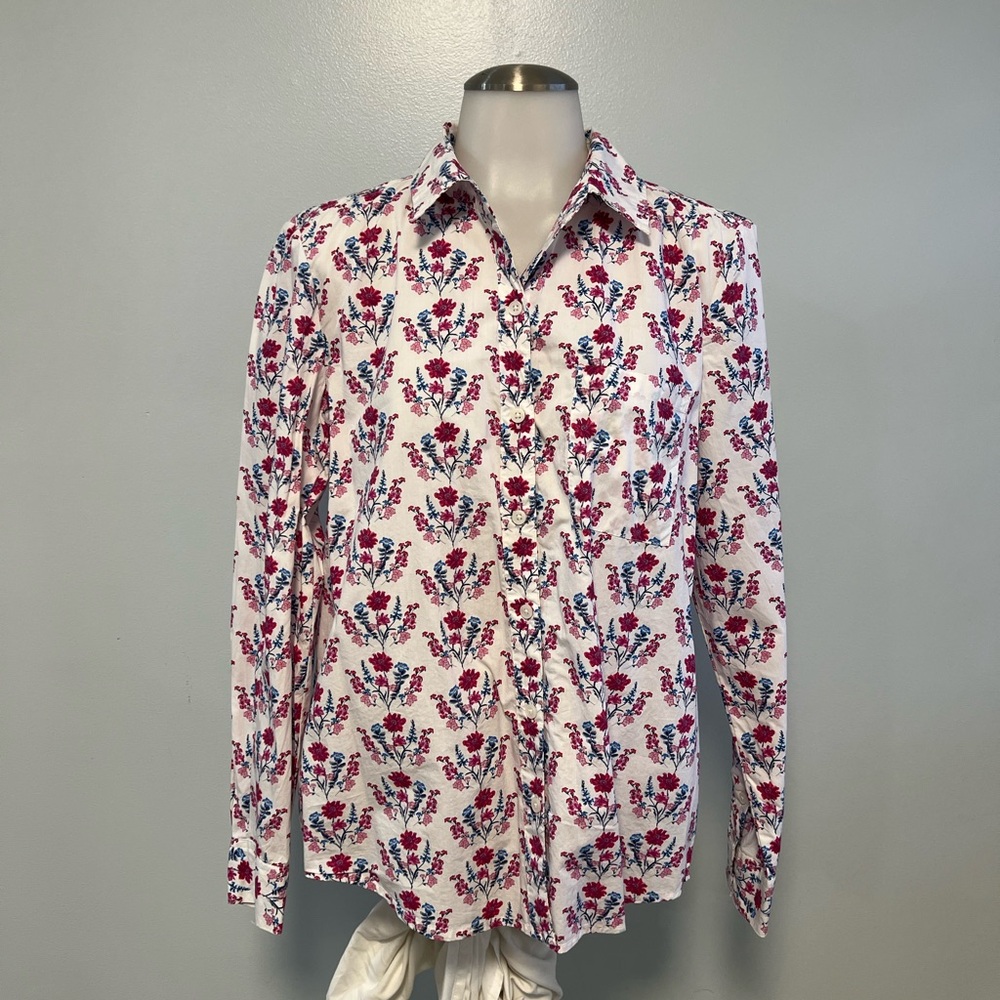 Style & Co. Men's White and Red Floral Button Down Shirt